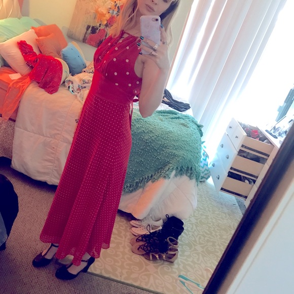 & Other Stories Paris Atelier Red Polka Dot Dress - Picture 5 of 7